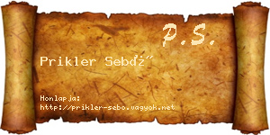 Prikler Sebő névjegykártya